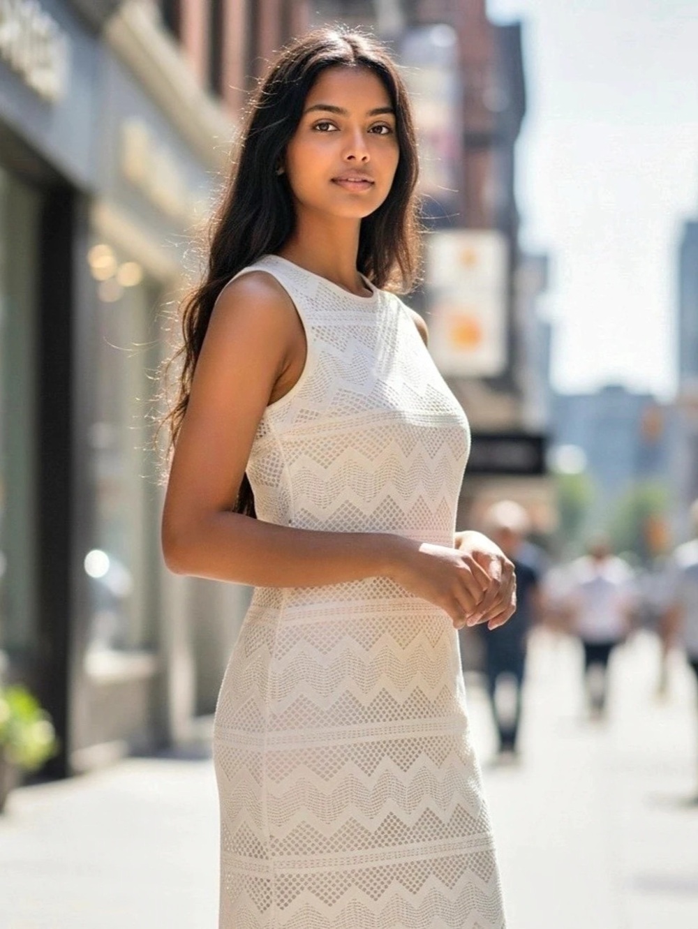W by Worth Geometric Mini Dress in White Size 0 Like New